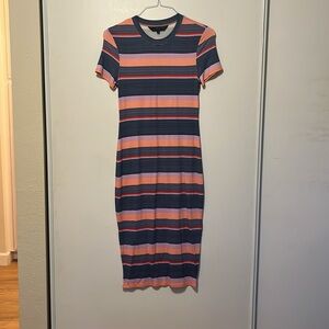 Rachel by Rachel Roy Cotton striped midi bodycon dress
